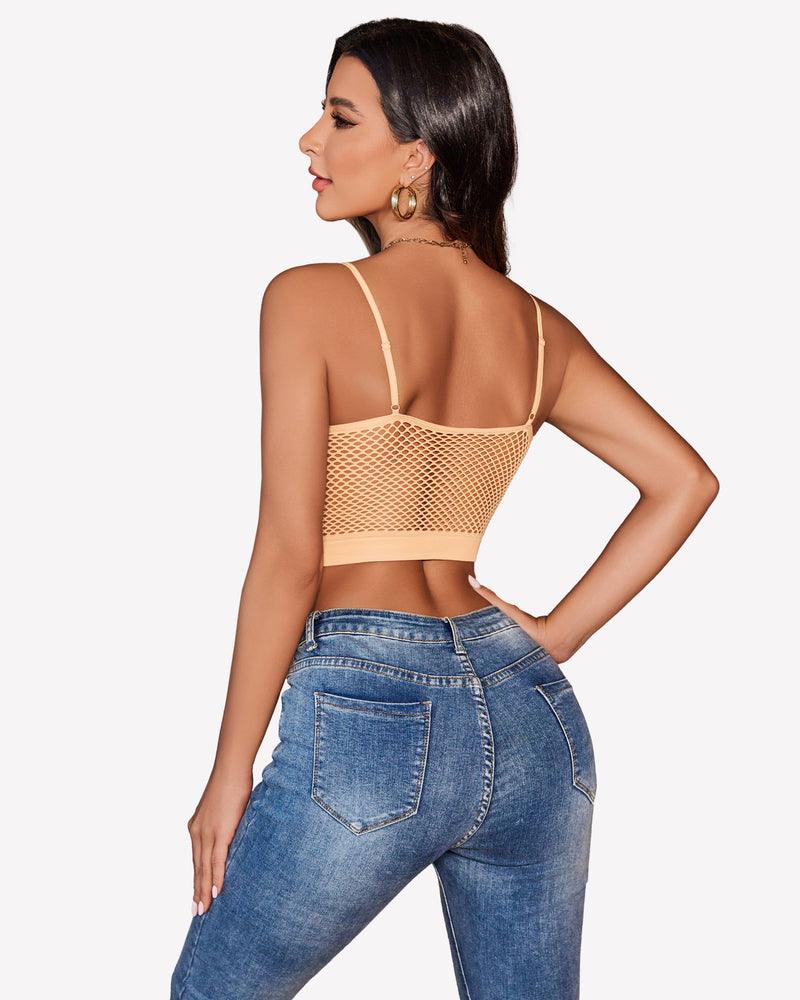 Fishnet Crop Tops Y2k Bralette Lingerie Sets-Bras - Tophatter Daily Deals