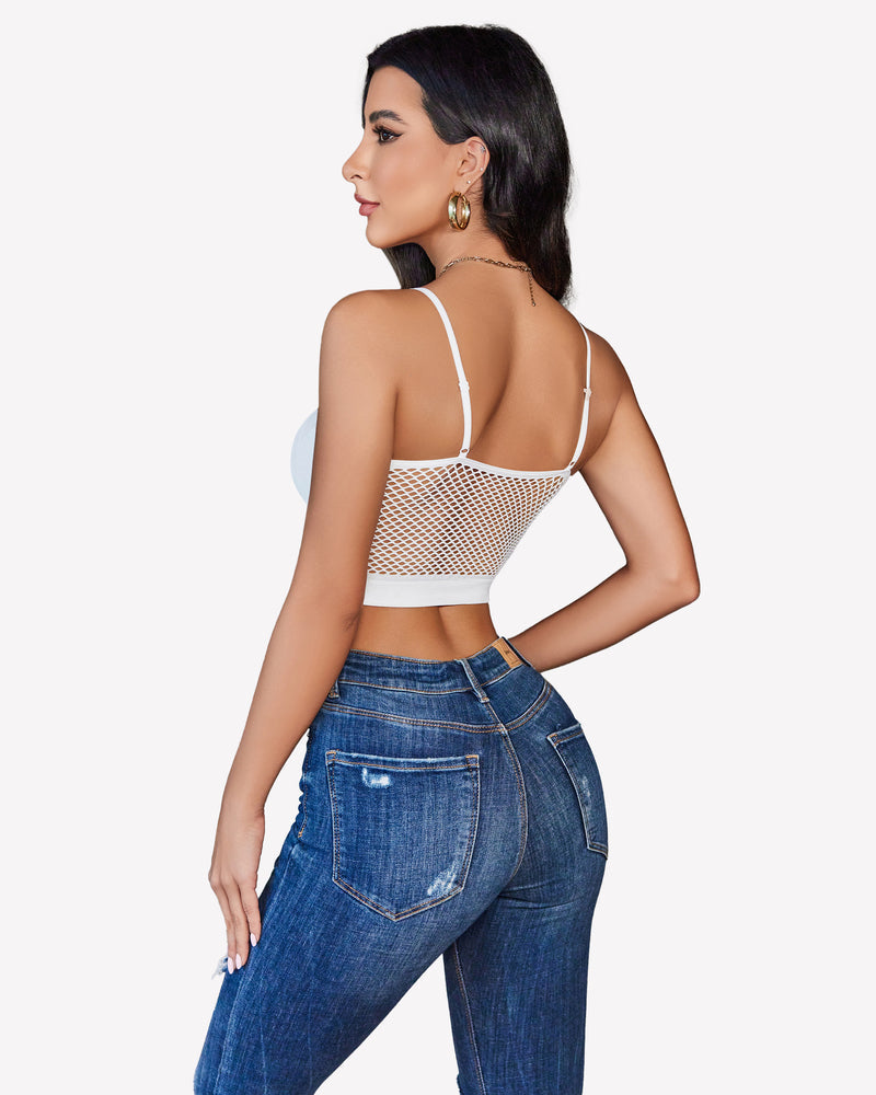 Fishnet Crop Tops Y2k Bralette Lingerie Sets-Bras - Tophatter Daily Deals