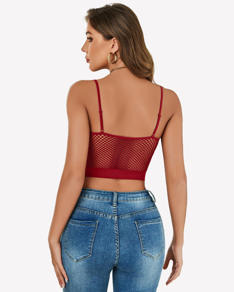 Fishnet Crop Tops Y2k Bralette Lingerie Sets-Bras - Tophatter Daily Deals