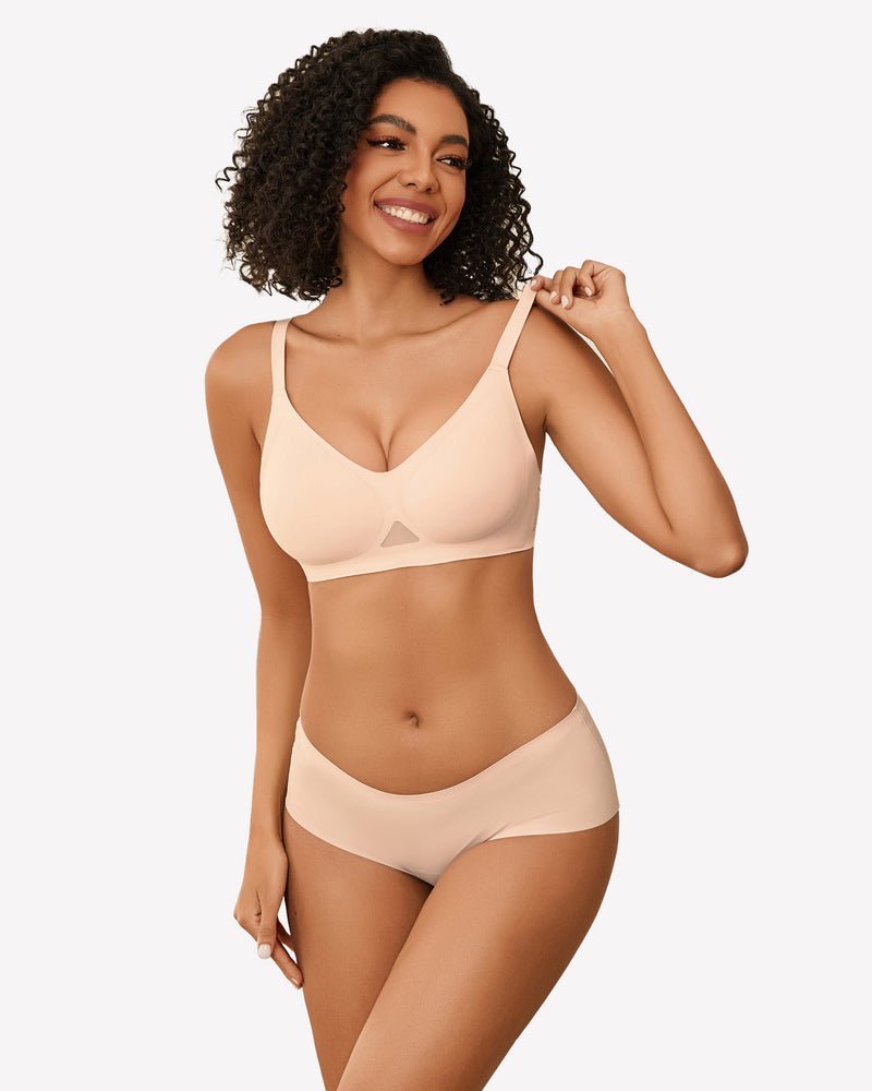 Seamless Wireless Bras with Soft Support Nude Lingerie Sets-Bras - Tophatter Daily Deals