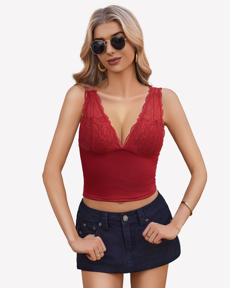 Going Out Tank Tops Y2k Top Dark Red Lingerie Sets-Bras - Tophatter Daily Deals