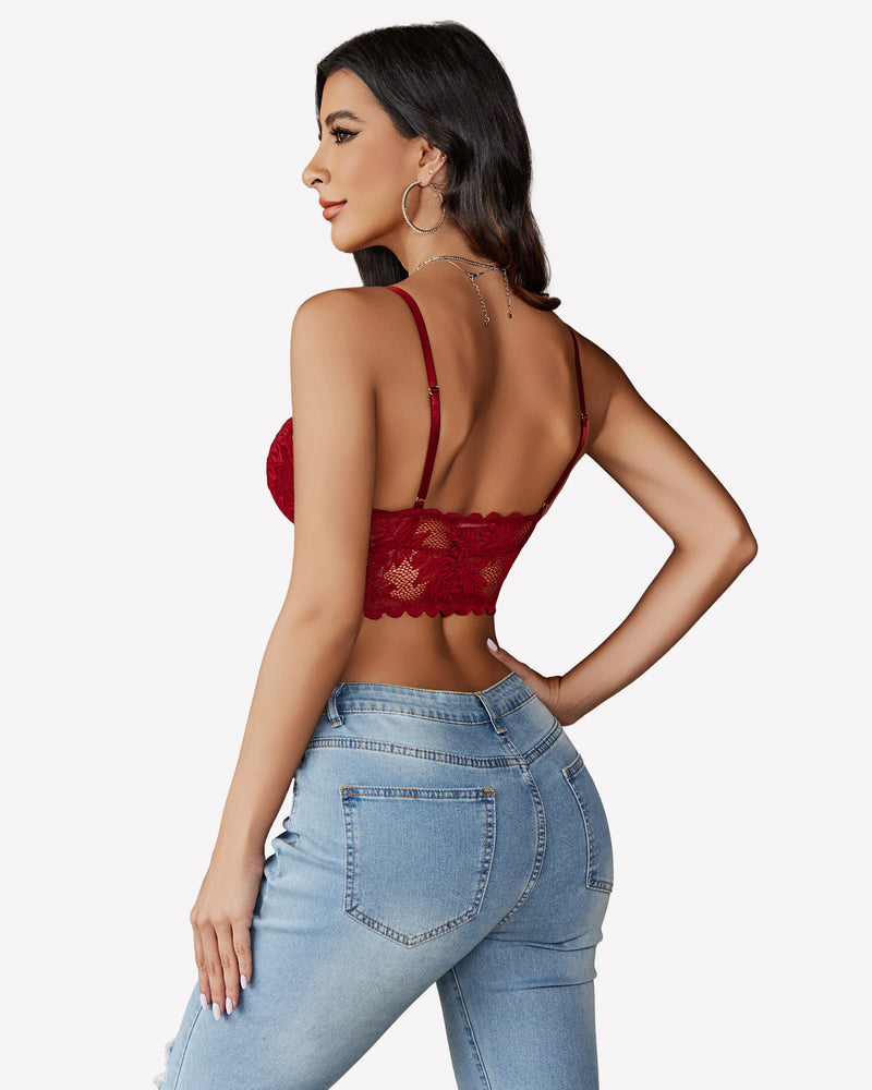 V Neck Lace Camisole Y2K Tank Top Lingerie Sets-Bras - Tophatter Daily Deals