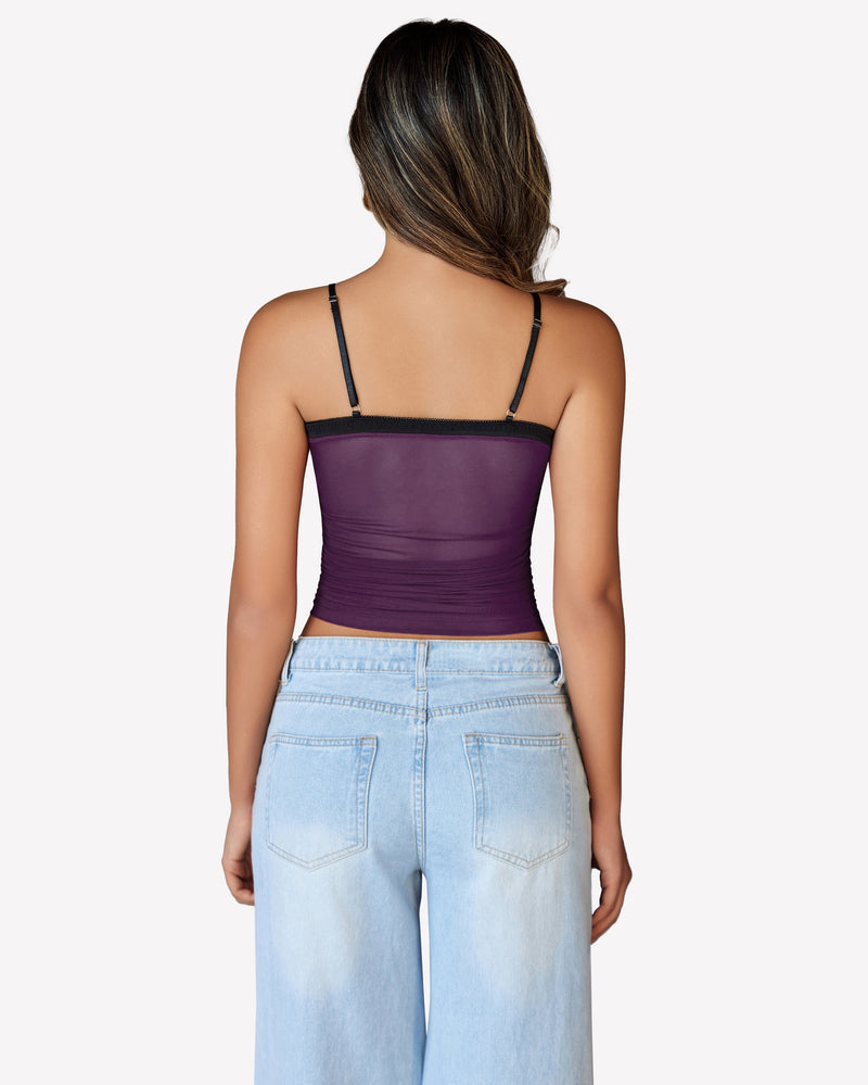 Ruched Y2K Tank Top Mesh Crop Tops Lingerie Sets-Bras - Tophatter Daily Deals