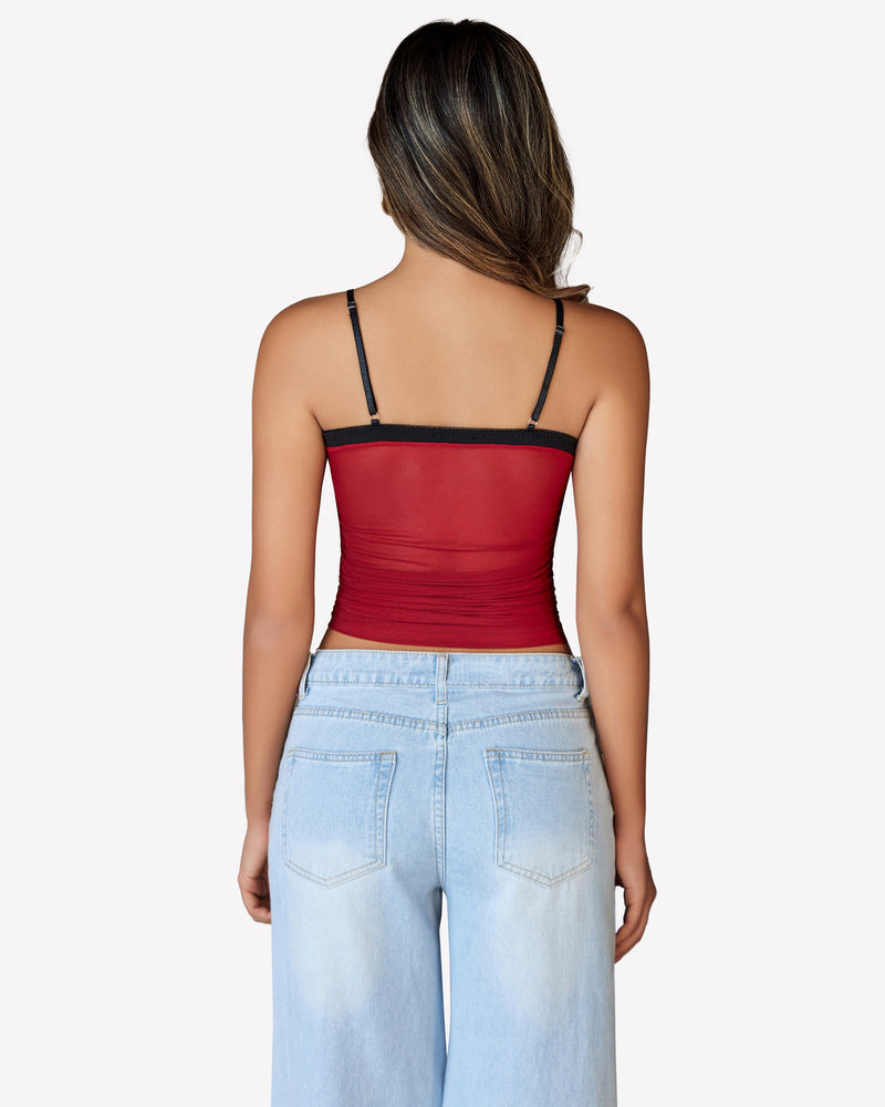 Ruched Y2K Tank Top Mesh Crop Tops Lingerie Sets-Bras - Tophatter Daily Deals