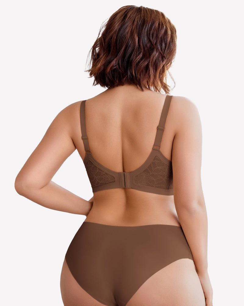 Wireless Lace Seamless Padded V Neck Bra Lingerie Sets-Bras - Tophatter Daily Deals