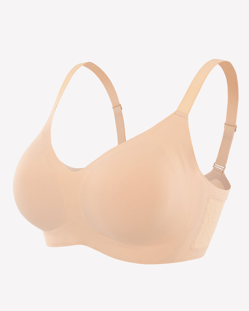 Wireless Lace Seamless Padded V Neck Bra Lingerie Sets-Bras - Tophatter Daily Deals