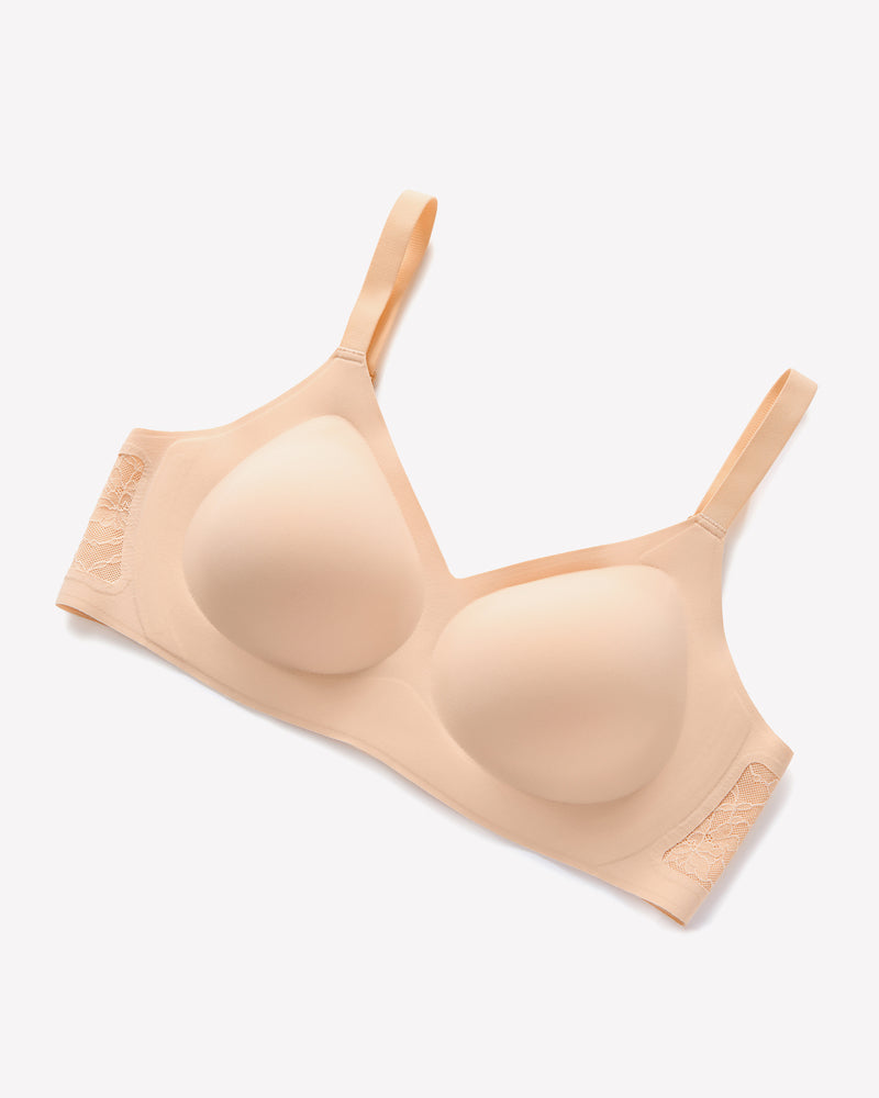 Wireless Lace Seamless Padded V Neck Bra Lingerie Sets-Bras - Tophatter Daily Deals