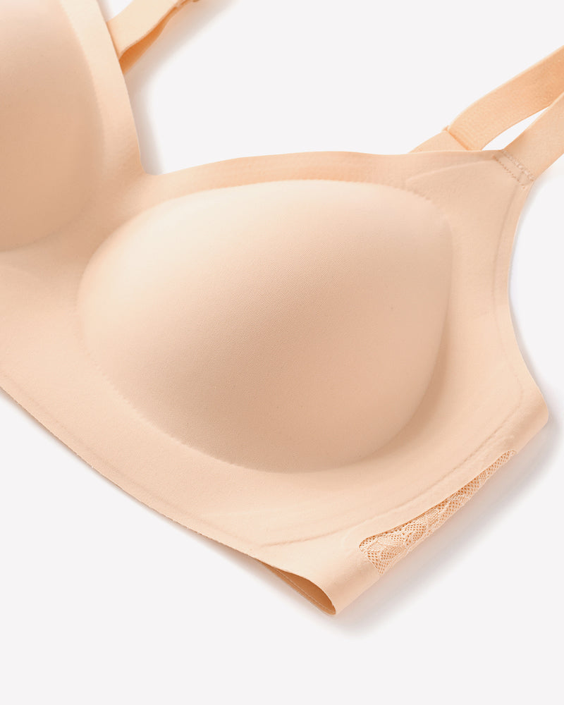 Wireless Lace Seamless Padded V Neck Bra Lingerie Sets-Bras - Tophatter Daily Deals