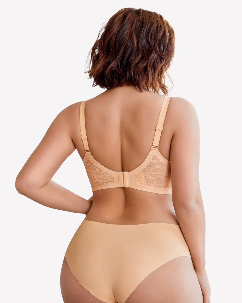 Wireless Lace Seamless Padded V Neck Bra Lingerie Sets-Bras - Tophatter Daily Deals
