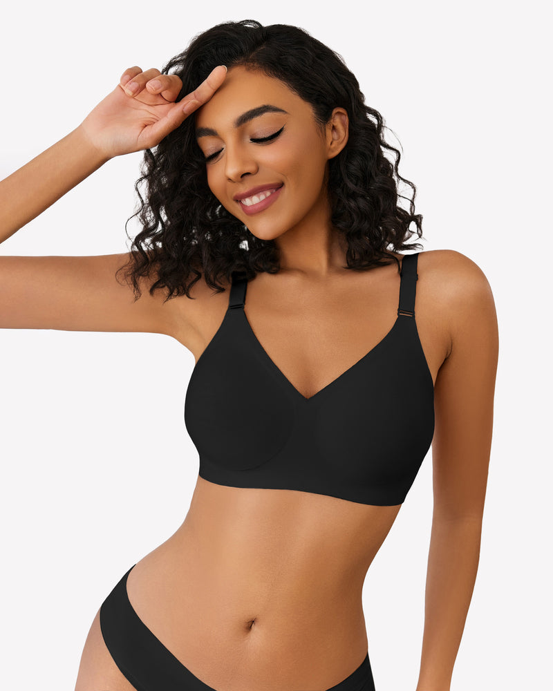 Wireless Bras Push Up No Underwire Bra Black Lingerie Sets-Bras - Tophatter Daily Deals