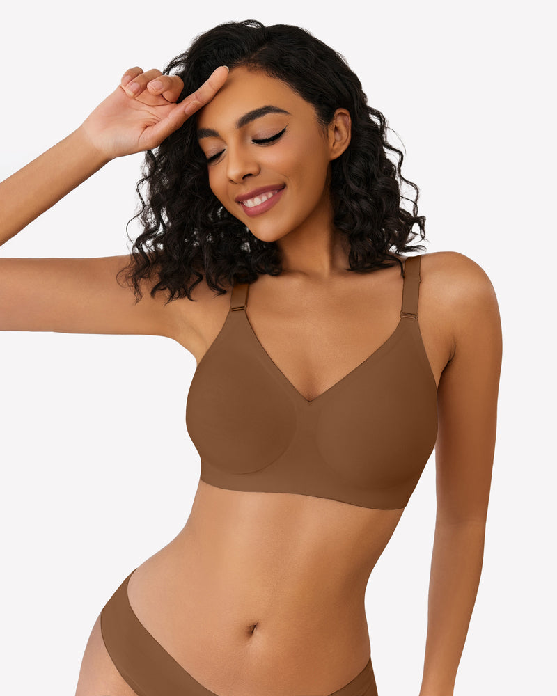 Wireless Bras Push Up No Underwire Bra Coffee Lingerie Sets-Bras - Tophatter Daily Deals