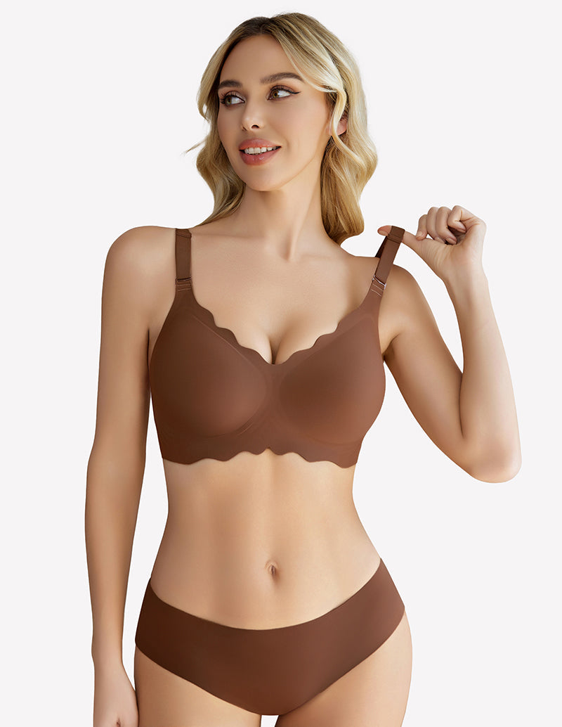 Wireless Full Coverage Push Up Bar Coffee Lingerie Sets-Bras - Tophatter Daily Deals