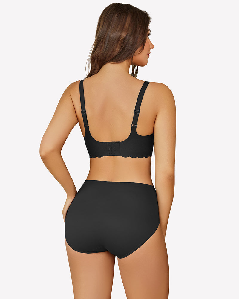 Wireless V Neck Seamless Full Coverage Bra Lingerie Sets-Bras - Tophatter Daily Deals