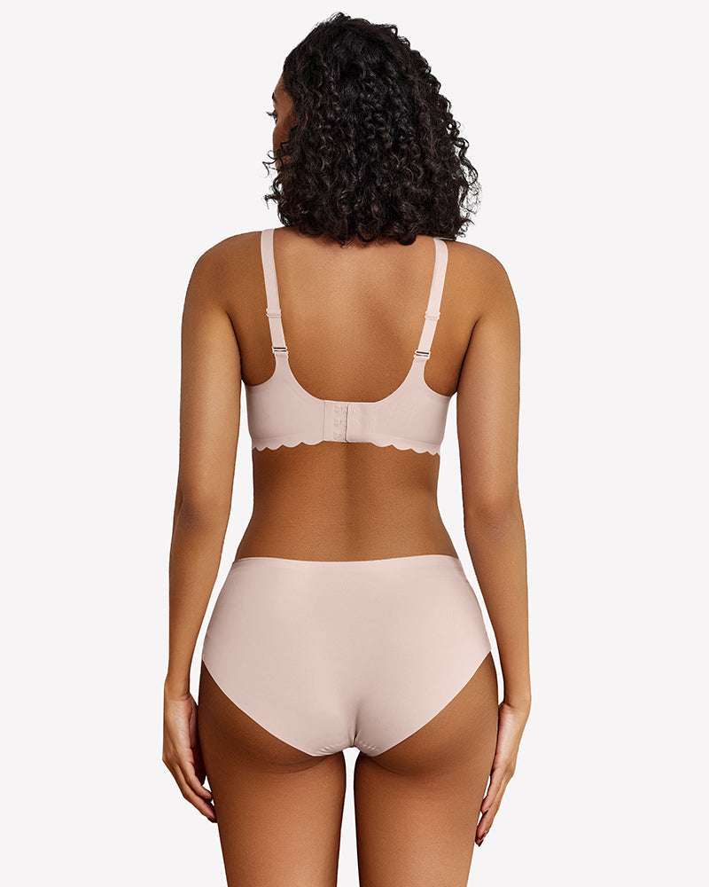 Wireless V Neck Seamless Full Coverage Bra Lingerie Sets-Bras - Tophatter Daily Deals