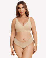Wireless V Neck Seamless Full Coverage Bra Lingerie Sets-Bras - Tophatter Daily Deals