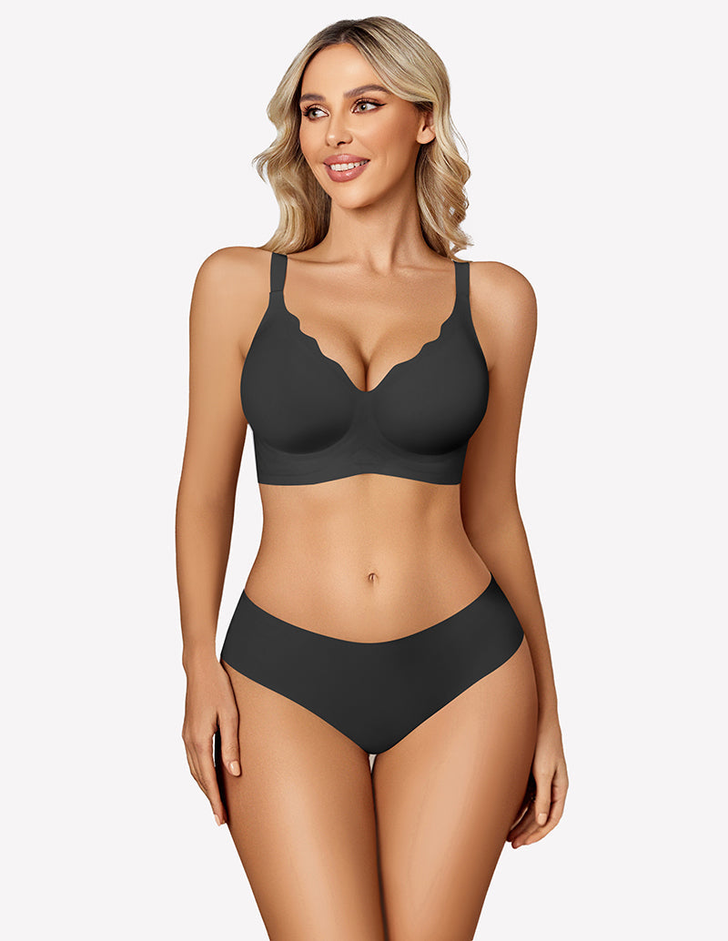 Seamless Bralettes Wireless Push Up Bra Lingerie Sets-Bras - Tophatter Daily Deals