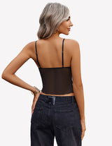 Crop Top Mesh Y2K Tank Tops Lingerie Sets-Bras - Tophatter Daily Deals