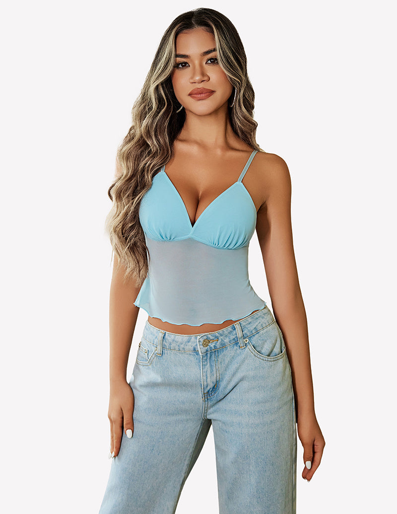Crop Top Mesh Y2K Tank Tops Lingerie Sets-Bras - Tophatter Daily Deals
