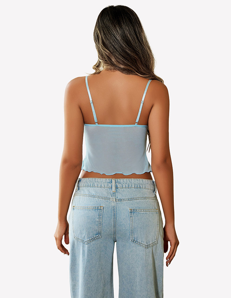Crop Top Mesh Y2K Tank Tops Lingerie Sets-Bras - Tophatter Daily Deals