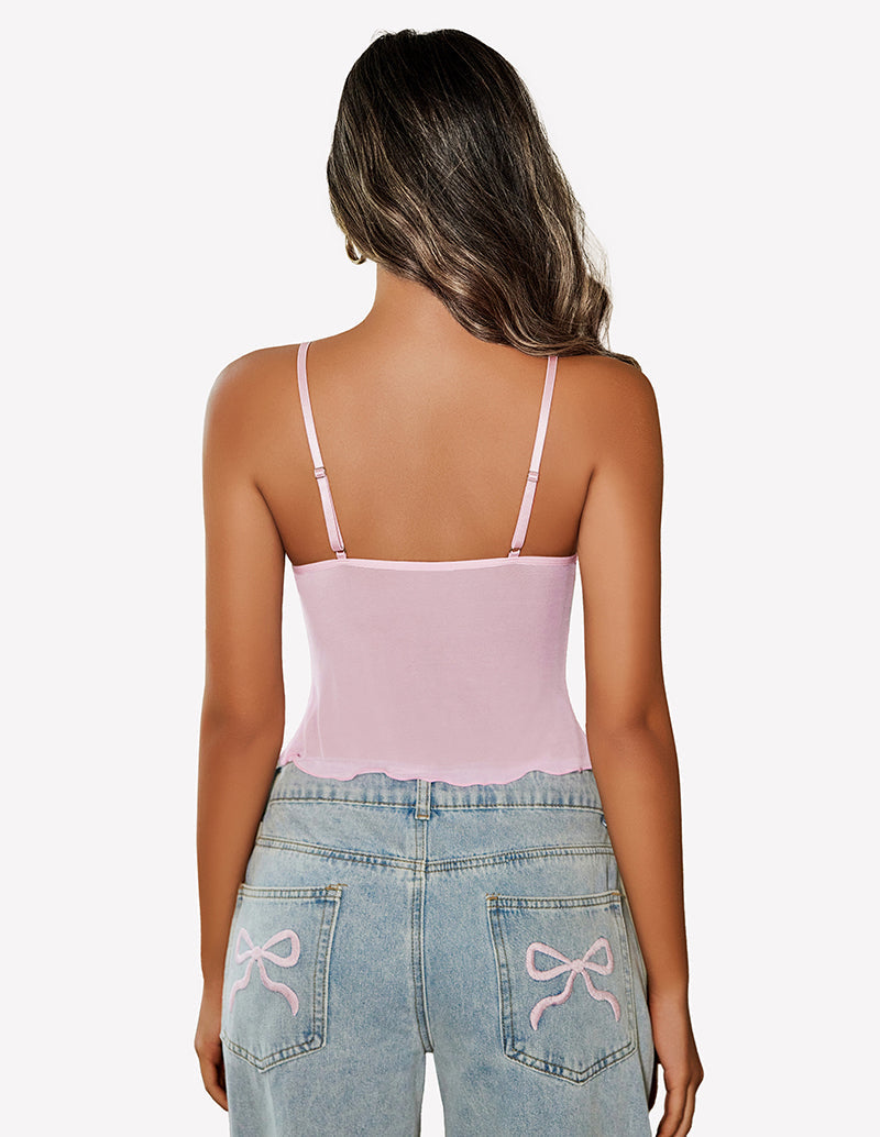 Crop Top Mesh Y2K Tank Tops Lingerie Sets-Bras - Tophatter Daily Deals