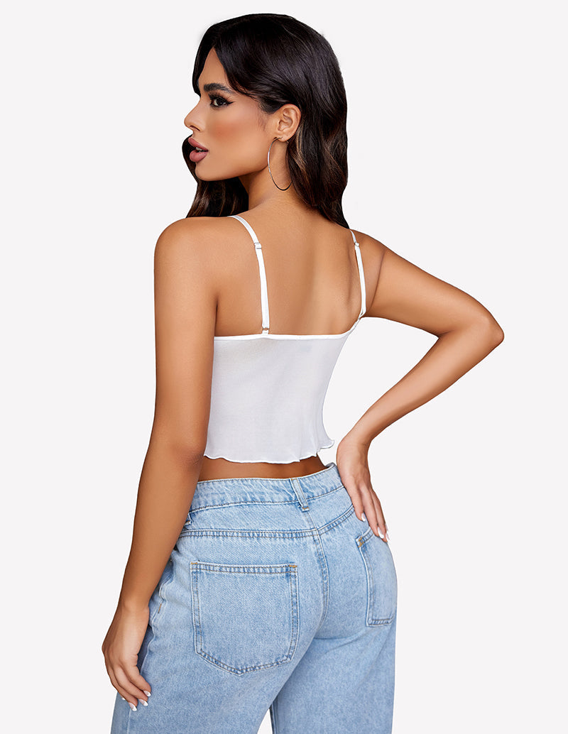 Crop Top Mesh Y2K Tank Tops Lingerie Sets-Bras - Tophatter Daily Deals