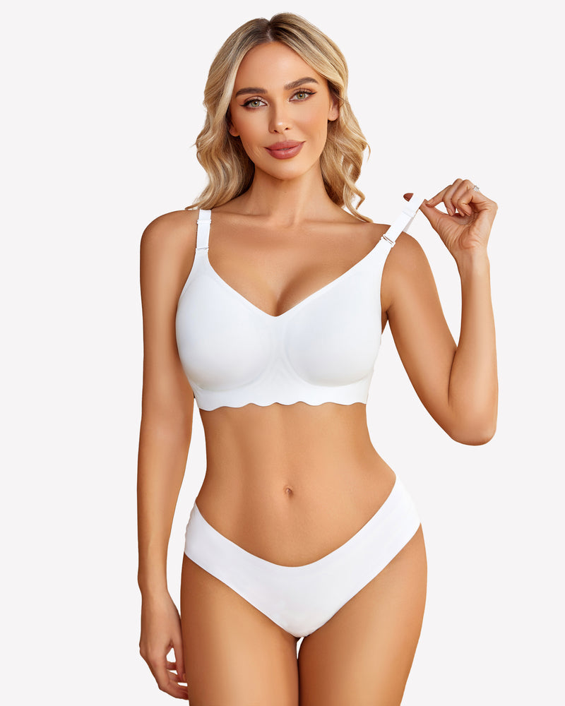 Wireless Bras Seamless Bralette Bra White Lingerie Sets-Bras - Tophatter Daily Deals