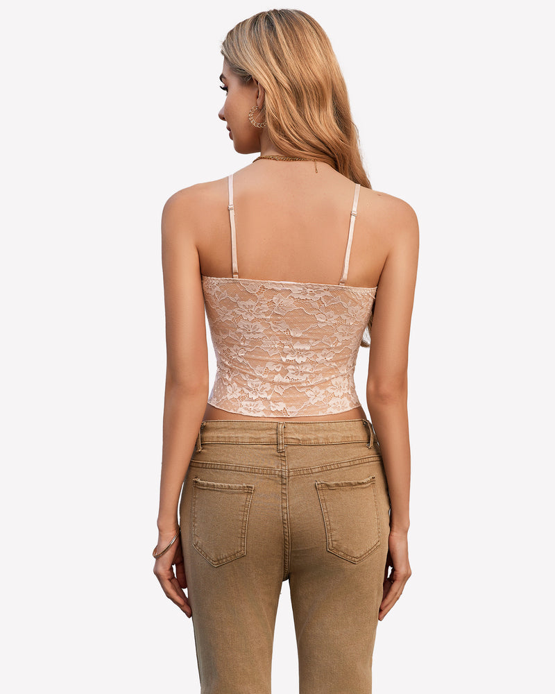 Lace Tops Going Out Cami Y2K Top Lingerie Sets-Bras - Tophatter Daily Deals