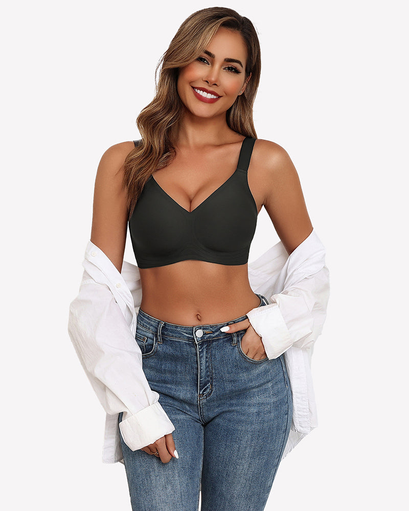 Seamless Push Up Wireless Bra Charcoal Lingerie Sets-Bras - Tophatter Daily Deals