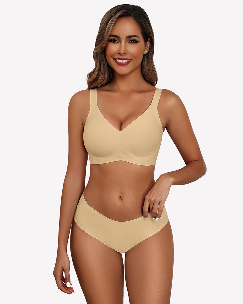 Seamless Push Up Wireless Bra Wheat Lingerie Sets-Bras - Tophatter Daily Deals