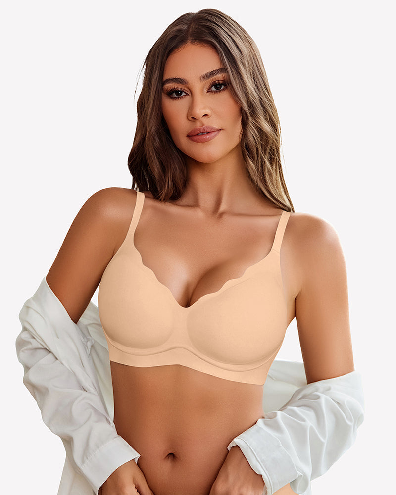 Seamless Push Up Wireless Full Bra Nude Lingerie Sets-Bras - Tophatter Daily Deals