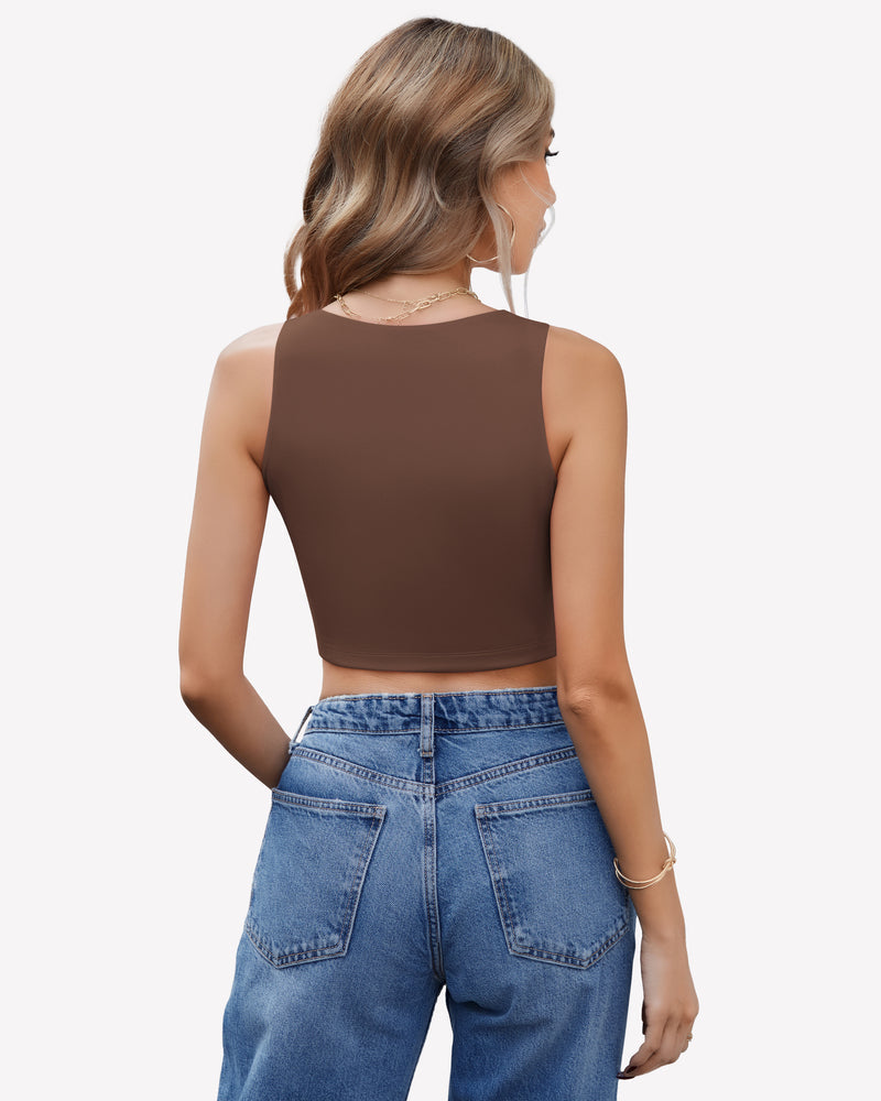 Tank Top Double Lined Crop Tops Lingerie Sets-Bras - Tophatter Daily Deals