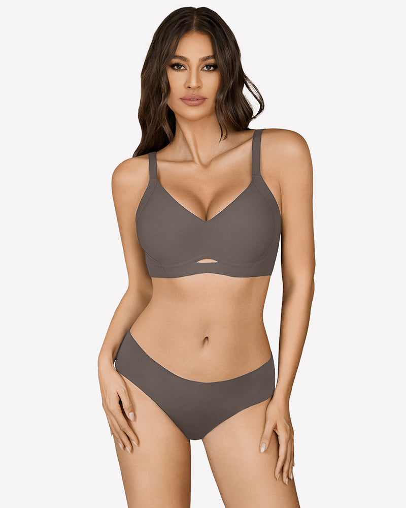 Wireless Push Up Bralette Supportive Bra Dark Grey Lingerie Sets-Bras - Tophatter Daily Deals