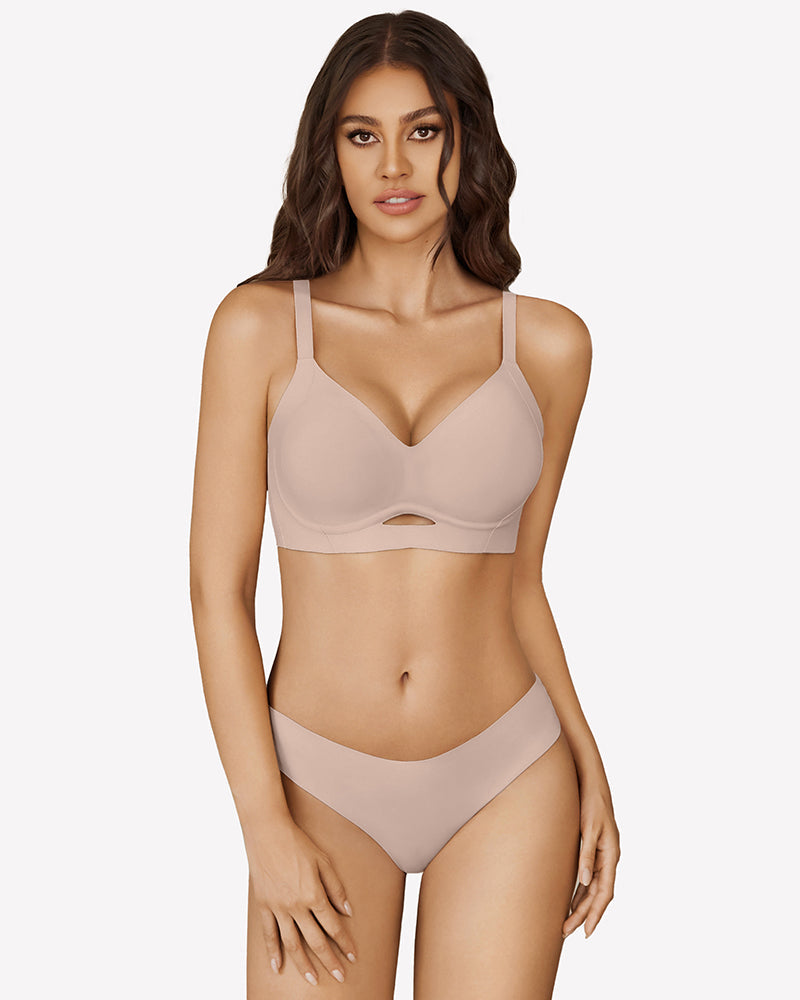 Wireless Push Up Bralette Supportive Bra Pink Lingerie Sets-Bras - Tophatter Daily Deals