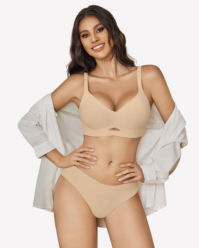 Wireless Push Up Bralette Supportive Bra Nude Lingerie Sets-Bras - Tophatter Daily Deals
