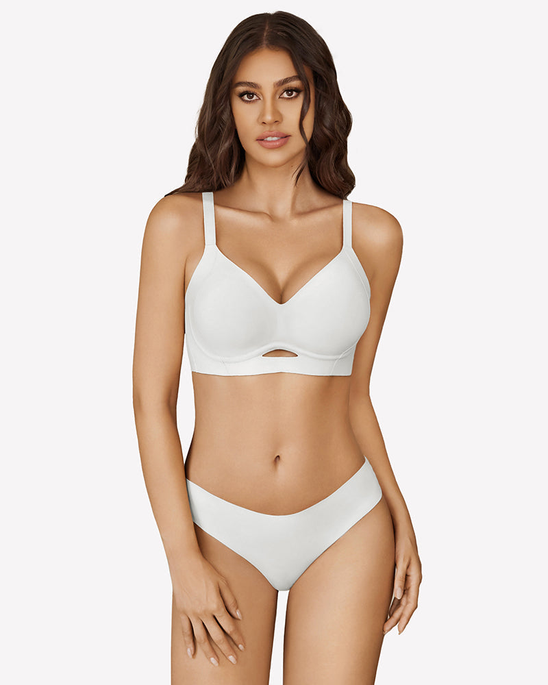 Wireless Push Up Bralette Supportive Bra White Lingerie Sets-Bras - Tophatter Daily Deals
