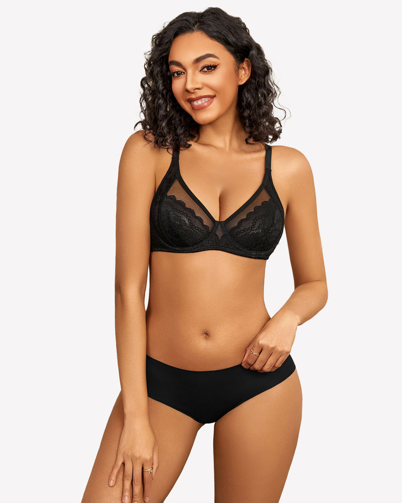 Lace Push Up Bralettes Bras Black Lingerie Sets-Bras - Tophatter Daily Deals