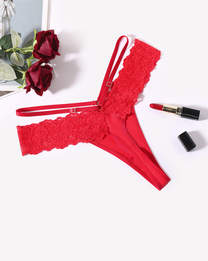 Lace Bikini Panties V Shape Waistband Thongs Lingeries-panties - Tophatter Daily Deals