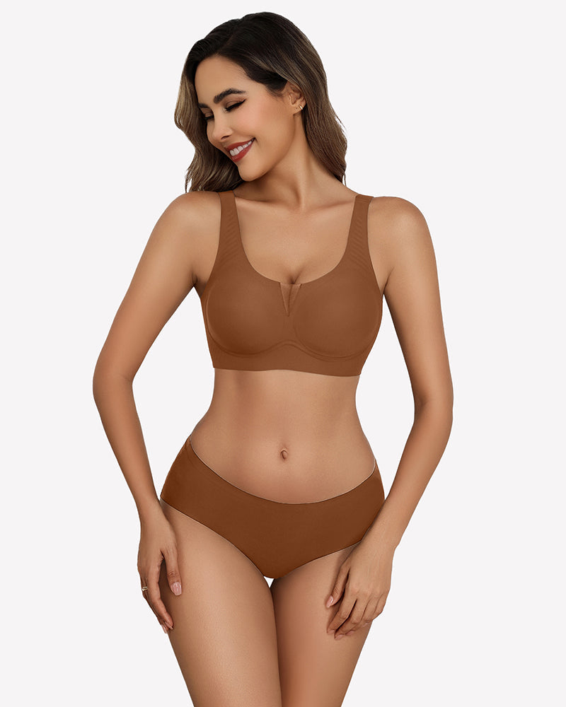 Seamless Deep V Comfort Bra Lingerie Sets-Bras - Tophatter Daily Deals