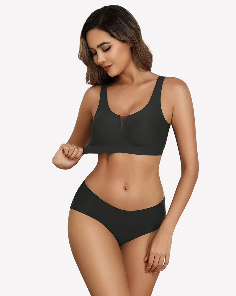 Seamless Deep V Comfort Bra Lingerie Sets-Bras - Tophatter Daily Deals