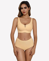 Seamless Deep V Comfort Bra Lingerie Sets-Bras - Tophatter Daily Deals