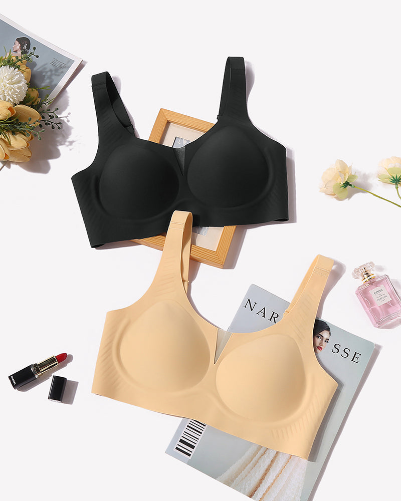 Seamless Deep V Comfort Bra Lingerie Sets-Bras - Tophatter Daily Deals