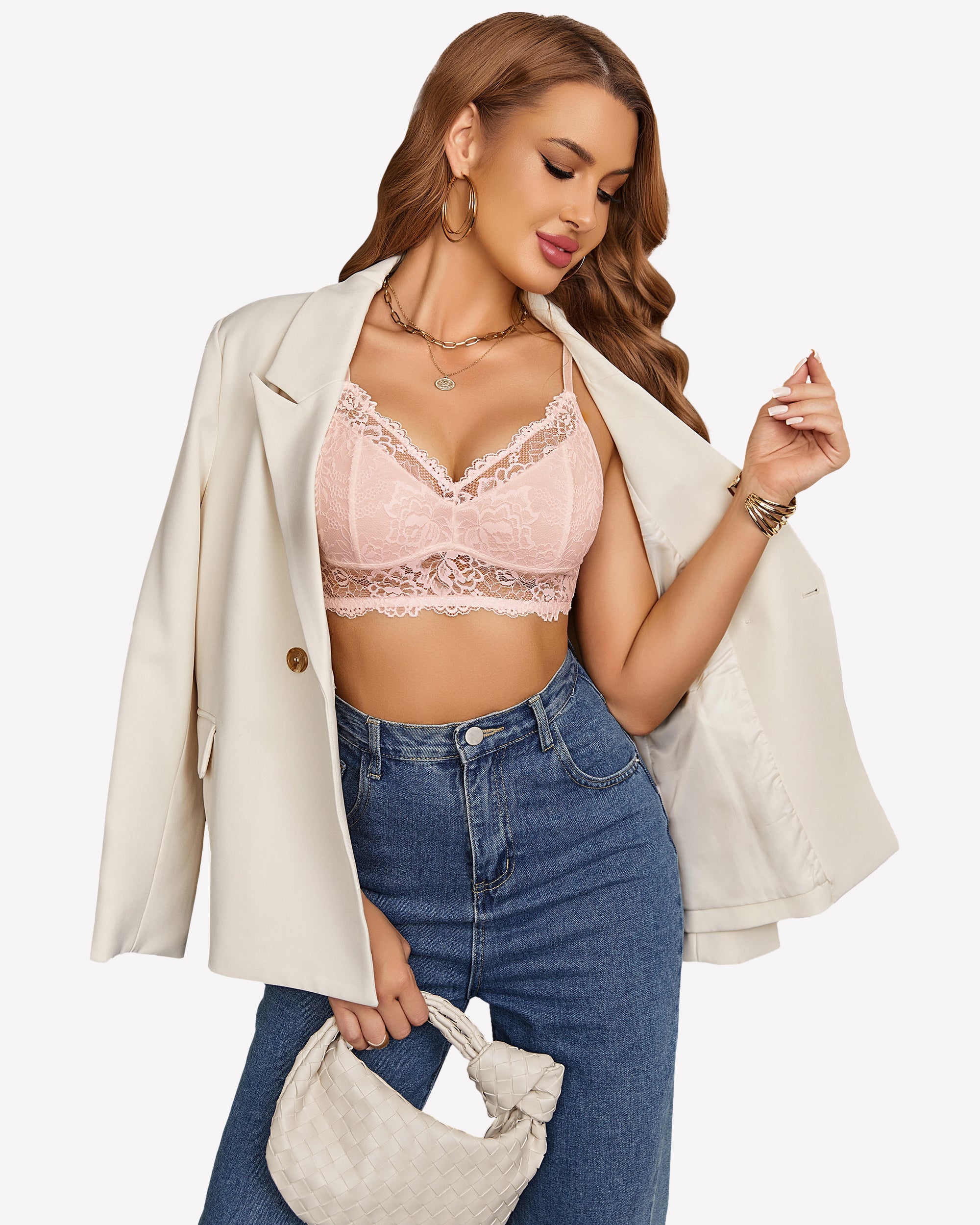 Lace Camisole Y2K Tank Top Wireless Bra Lingerie Sets-Bras - Tophatter Daily Deals