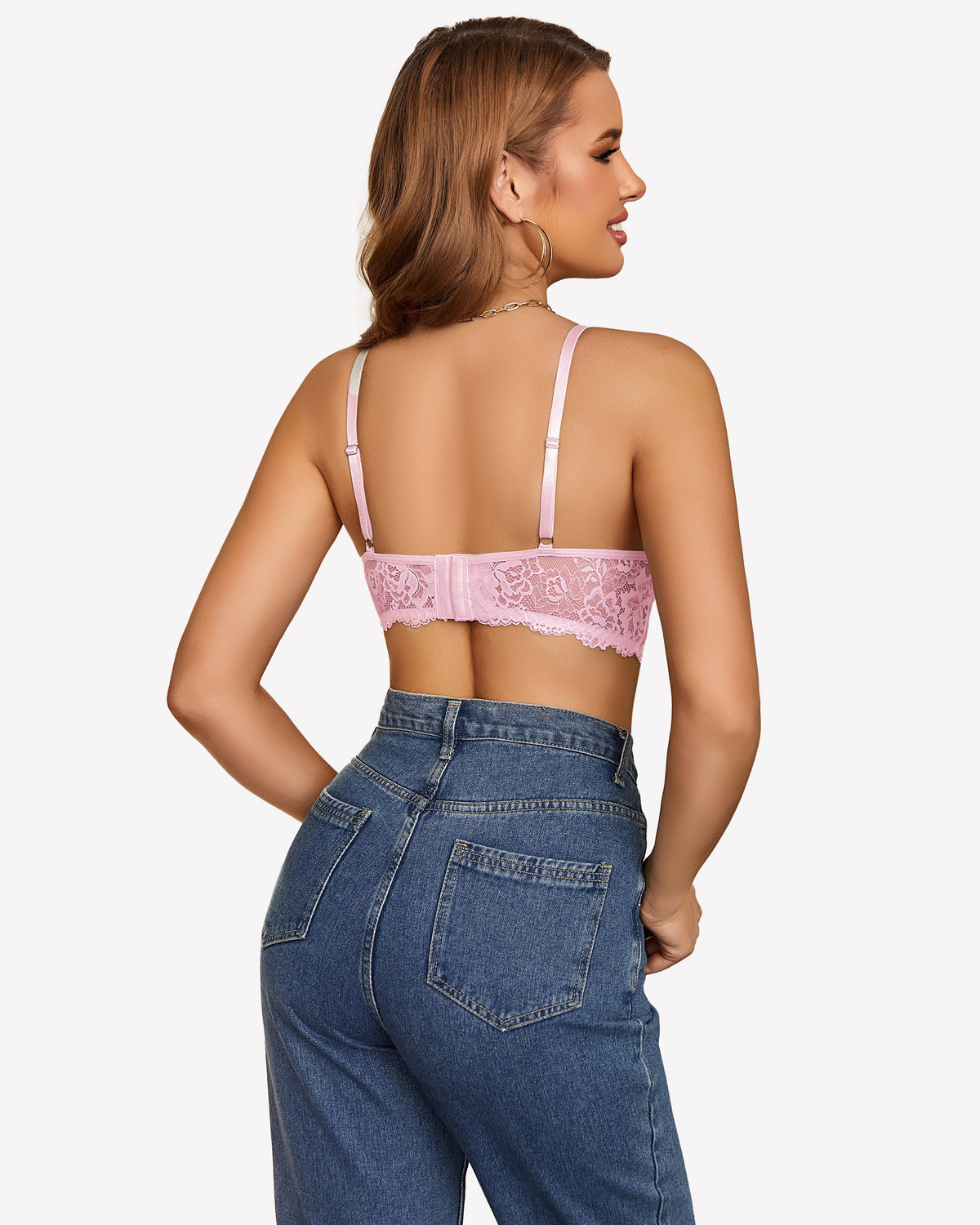 Pink Lace Y2K Tank Top Lingerie Sets-Bras - Tophatter Daily Deals