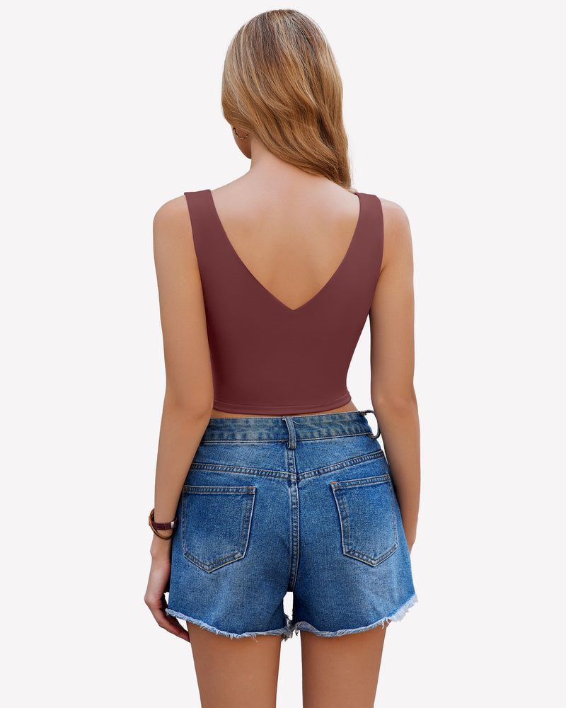Crop Plunge Tank Tops Camisoles Lingerie Sets-Bras - Tophatter Daily Deals