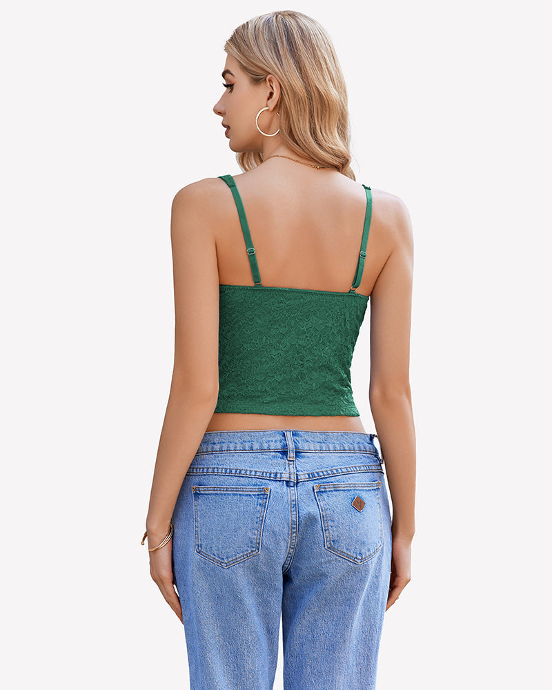 Lace Sleeveless Sweetheart Neck Crop Top Lingeries-Crop tops - Tophatter Daily Deals