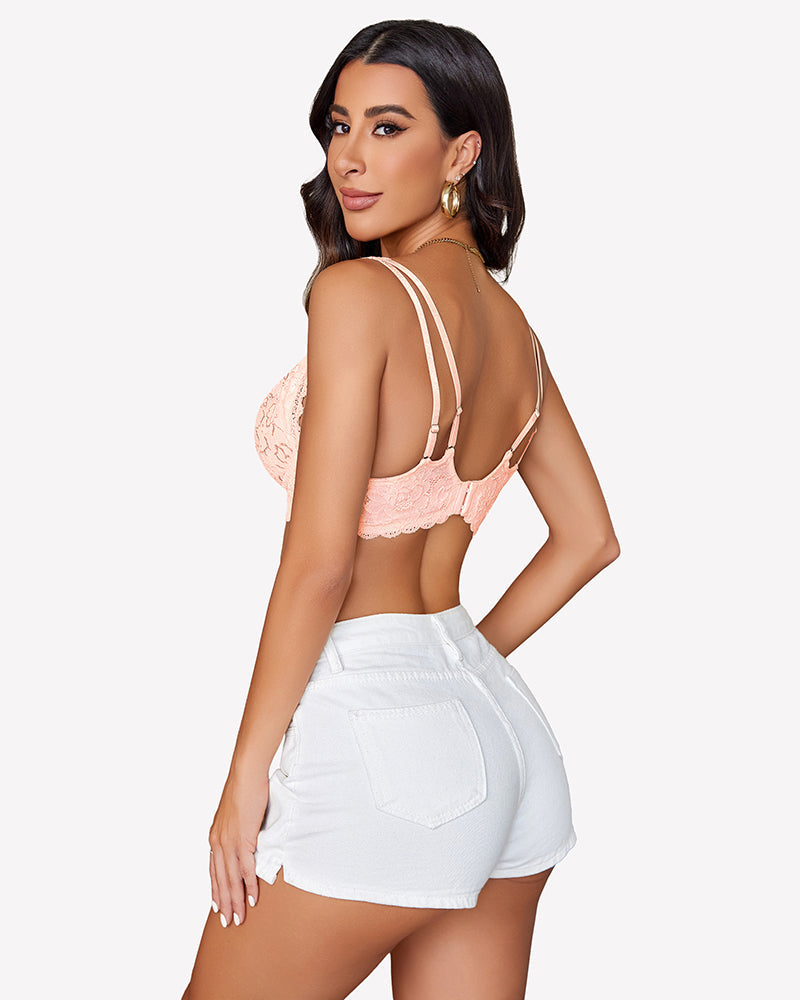 Lace Bralette V Neck Criss Cross Bras Lingerie Sets-Bras - Tophatter Daily Deals