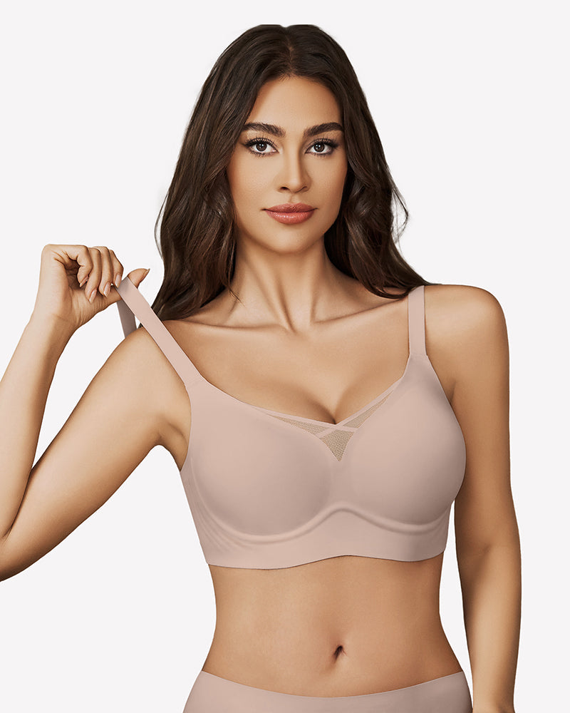 Mesh Bralette Seamless Push Up Bras Pink Lingerie Sets-Bras - Tophatter Daily Deals