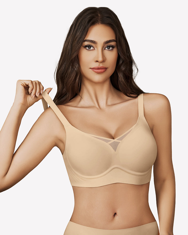 Mesh Bralette Seamless Push Up Bras Nude Lingerie Sets-Bras - Tophatter Daily Deals
