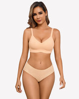 Lace Full Coverage Wireless Padded Seamless Bra Nude Lingerie Sets-Bras - Tophatter Daily Deals
