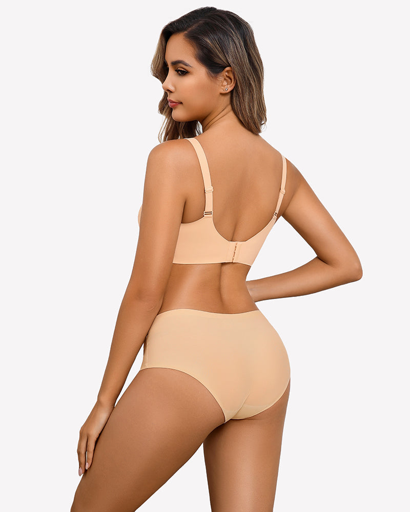 Lace Full Coverage Wireless Padded Seamless Bra Lingerie Sets-Bras - Tophatter Daily Deals